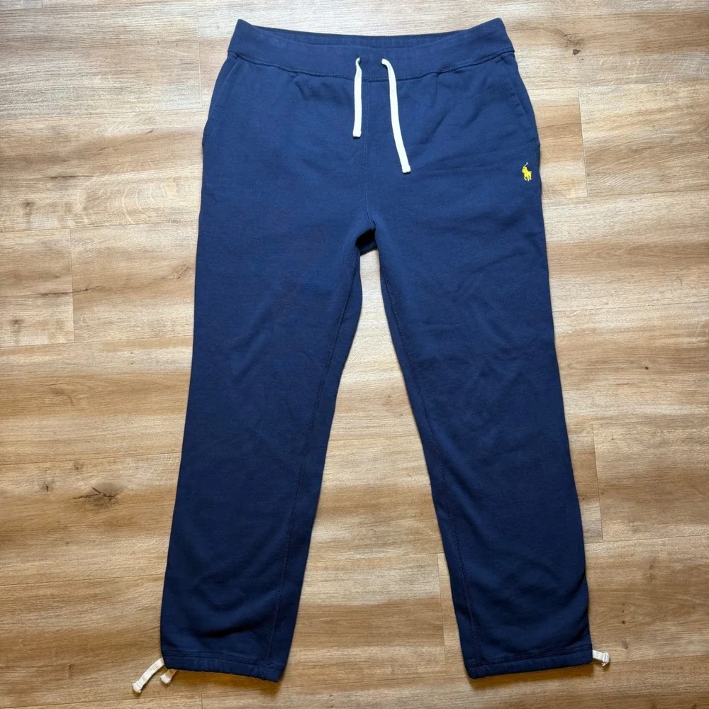 Polo Ralph Lauren Sweatpants Mens XL Navy Blue Pony Drawstring Hem Joggers